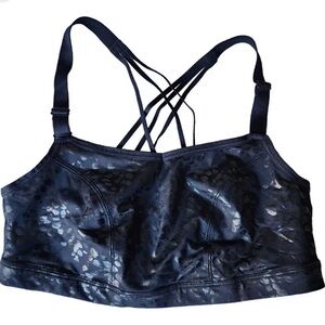 Lane Bryant Livi Low Impact No Wire Black Leopard Print Sports Bra